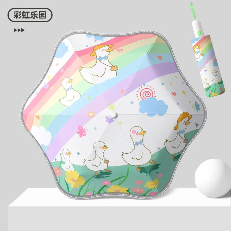 Kawaii Kids Safety Umbrella With Reflective Rain Sun Protection - ToylandEU