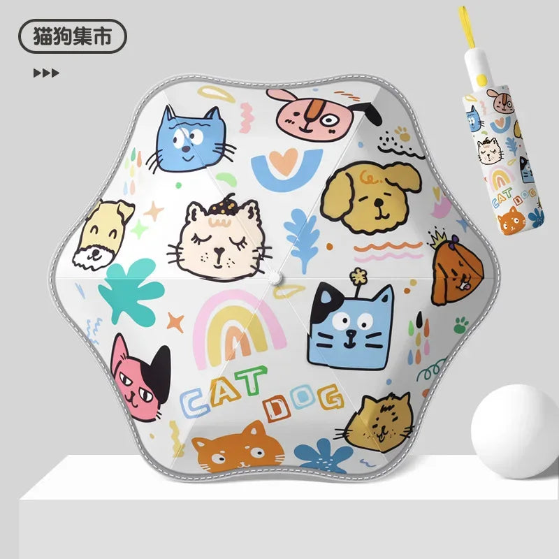 Kawaii Kids Safety Umbrella With Reflective Rain Sun Protection - ToylandEU