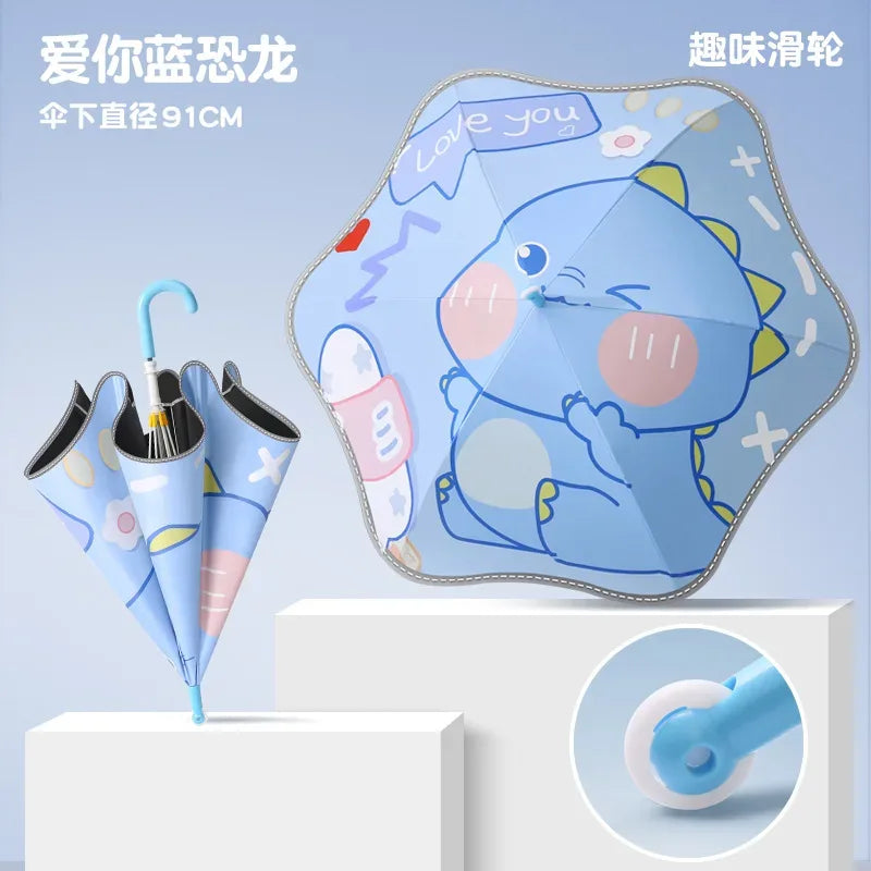 Kawaii Kids Safety Umbrella With Reflective Rain Sun Protection - ToylandEU