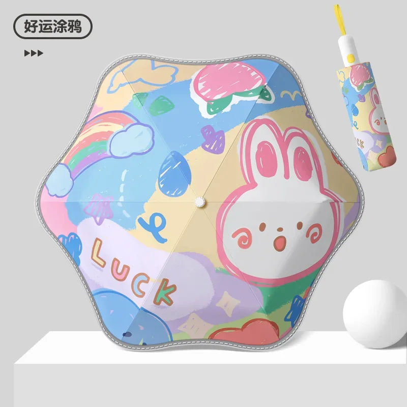 Kawaii Kids Safety Umbrella With Reflective Rain Sun Protection - ToylandEU