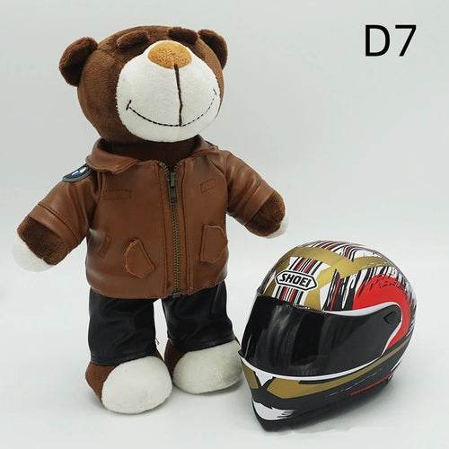 Kawaii Motorcycle Decor: 16cm Helmet & 30cm Teddy Bear Plush Set - ToylandEU