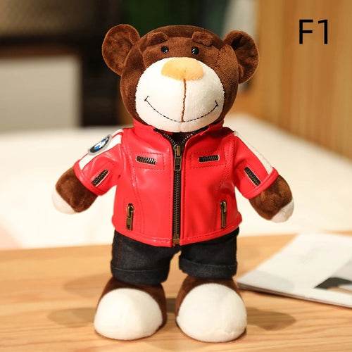Kawaii Motorcycle Decor: 16cm Helmet & 30cm Teddy Bear Plush Set - ToylandEU