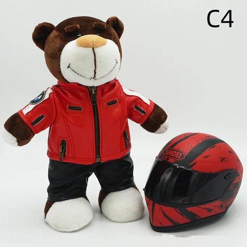 Kawaii Motorcycle Decor: 16cm Helmet & 30cm Teddy Bear Plush Set - ToylandEU