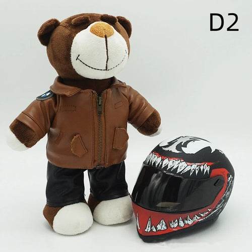 Kawaii Motorcycle Decor: 16cm Helmet & 30cm Teddy Bear Plush Set - ToylandEU