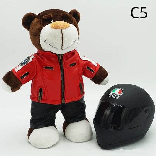 Kawaii Motorcycle Decor: 16cm Helmet & 30cm Teddy Bear Plush Set - ToylandEU