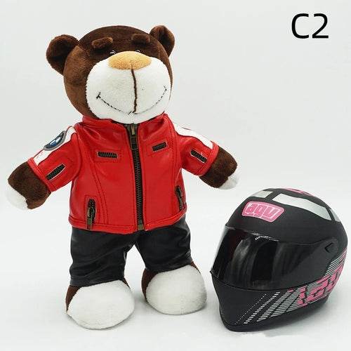 Kawaii Motorcycle Decor: 16cm Helmet & 30cm Teddy Bear Plush Set - ToylandEU