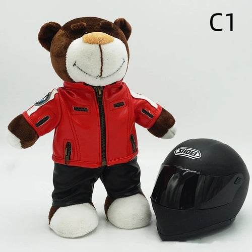 Kawaii Motorcycle Decor: 16cm Helmet & 30cm Teddy Bear Plush Set - ToylandEU