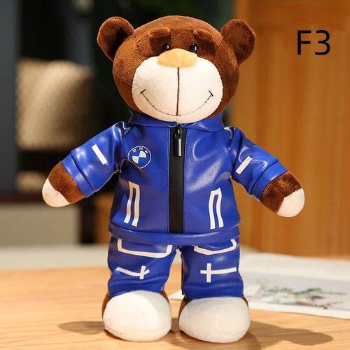 Kawaii Motorcycle Decor: 16cm Helmet & 30cm Teddy Bear Plush Set - ToylandEU