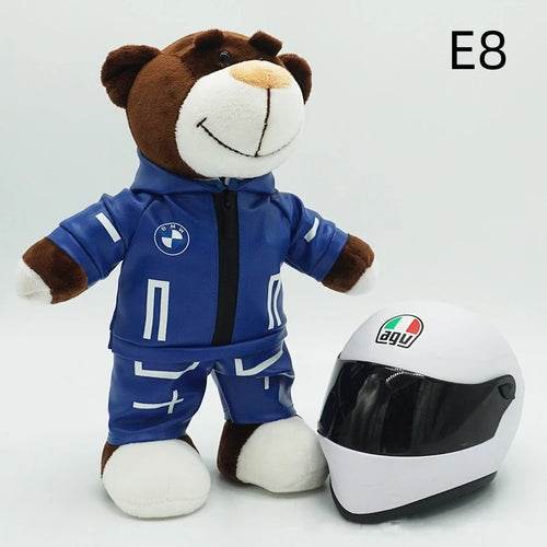 Kawaii Motorcycle Decor: 16cm Helmet & 30cm Teddy Bear Plush Set - ToylandEU