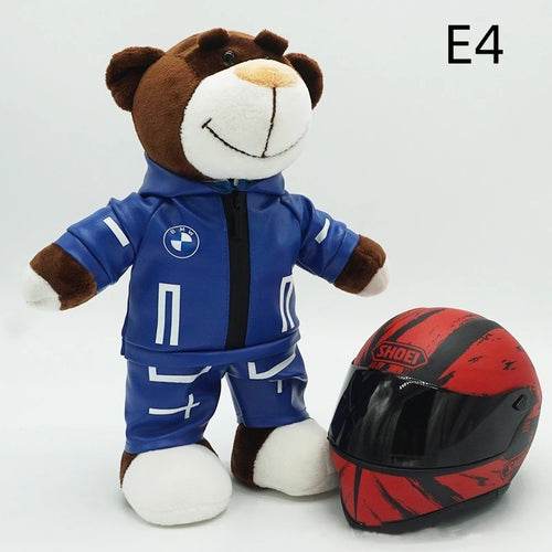 Kawaii Motorcycle Decor: 16cm Helmet & 30cm Teddy Bear Plush Set - ToylandEU