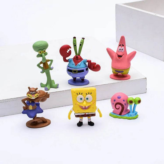 Kawaii Patrick Star PVC Action Figures 6 Piece Set For Kids - ToylandEU