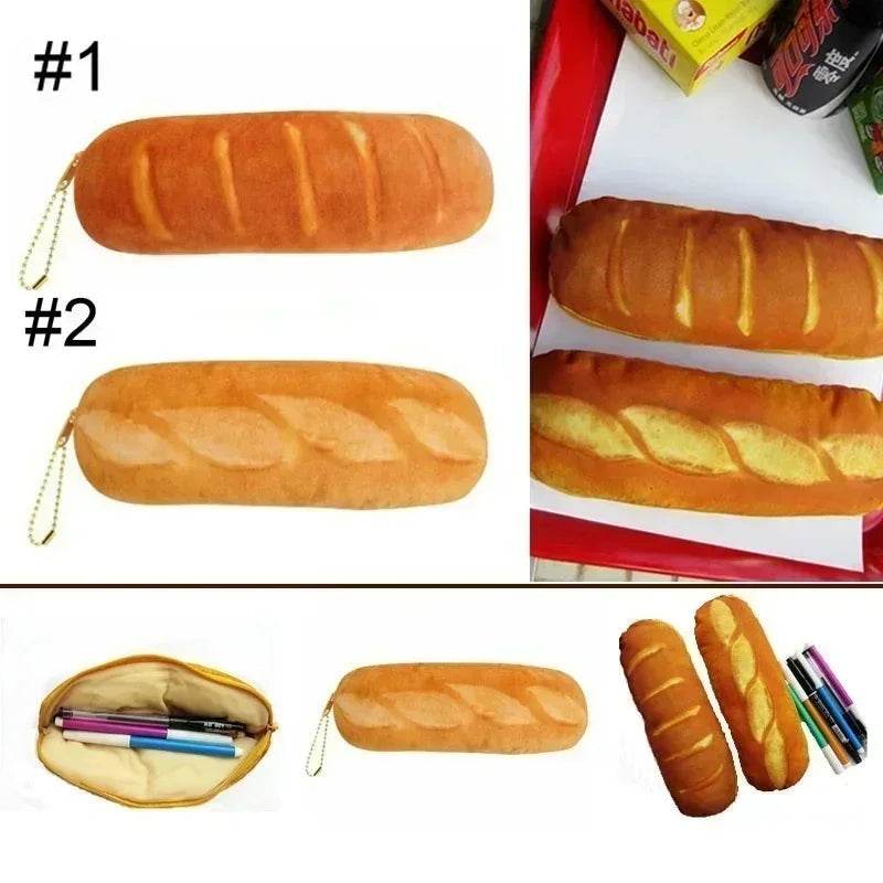 Kawaii Pencil Case Bread Shape Large Capacity For Students - ToylandEU