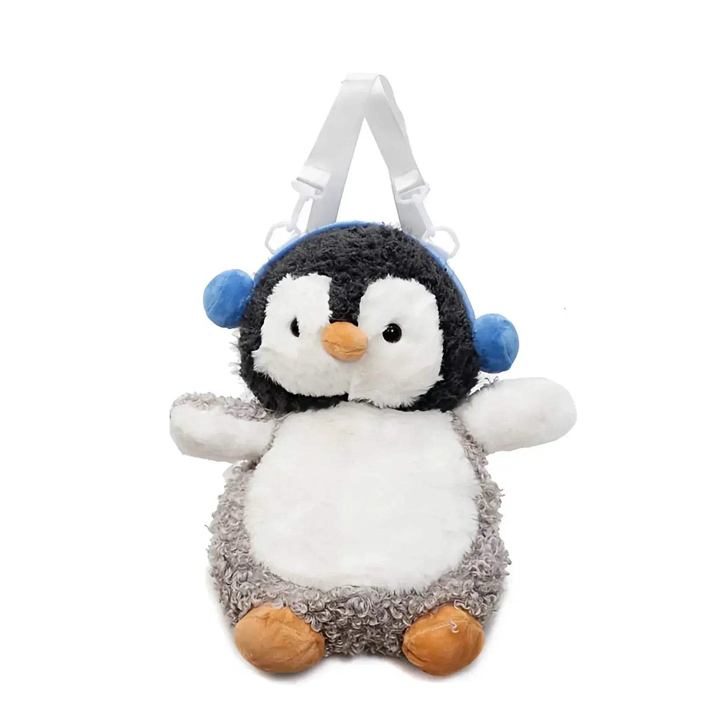 Kawaii Plush Backpacks With Anime Penguin Headphones Design - ToylandEU