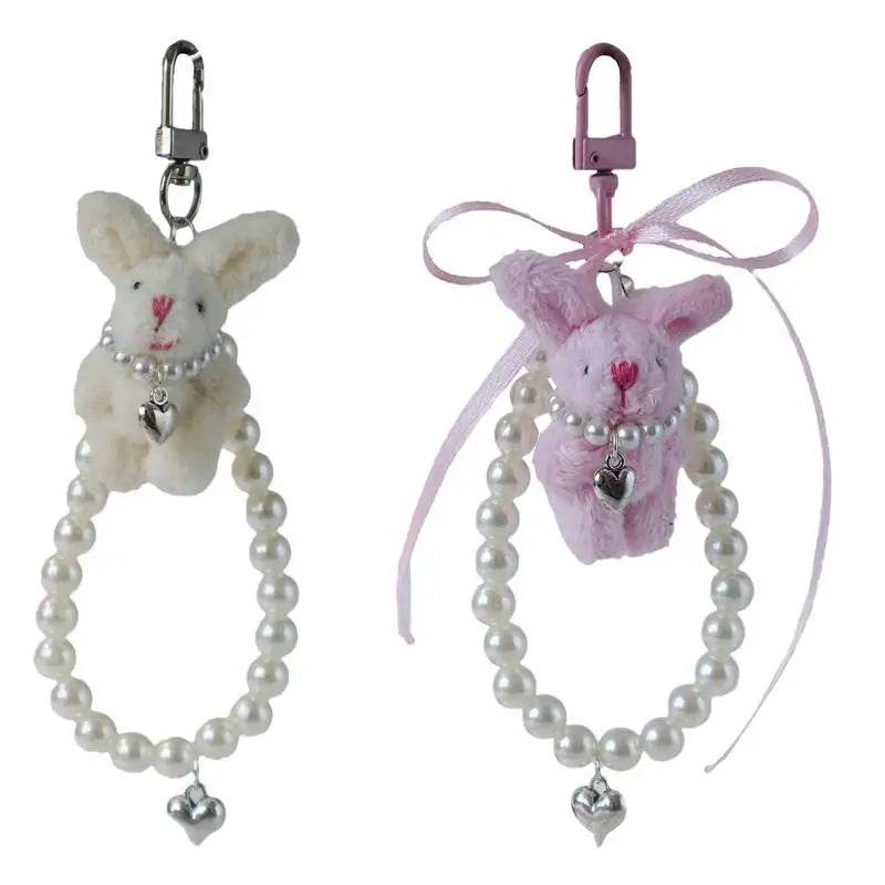 Kawaii Plush Bunny Keychain Pendant - Creative Wristlet and Backpack Accessory - ToylandEU