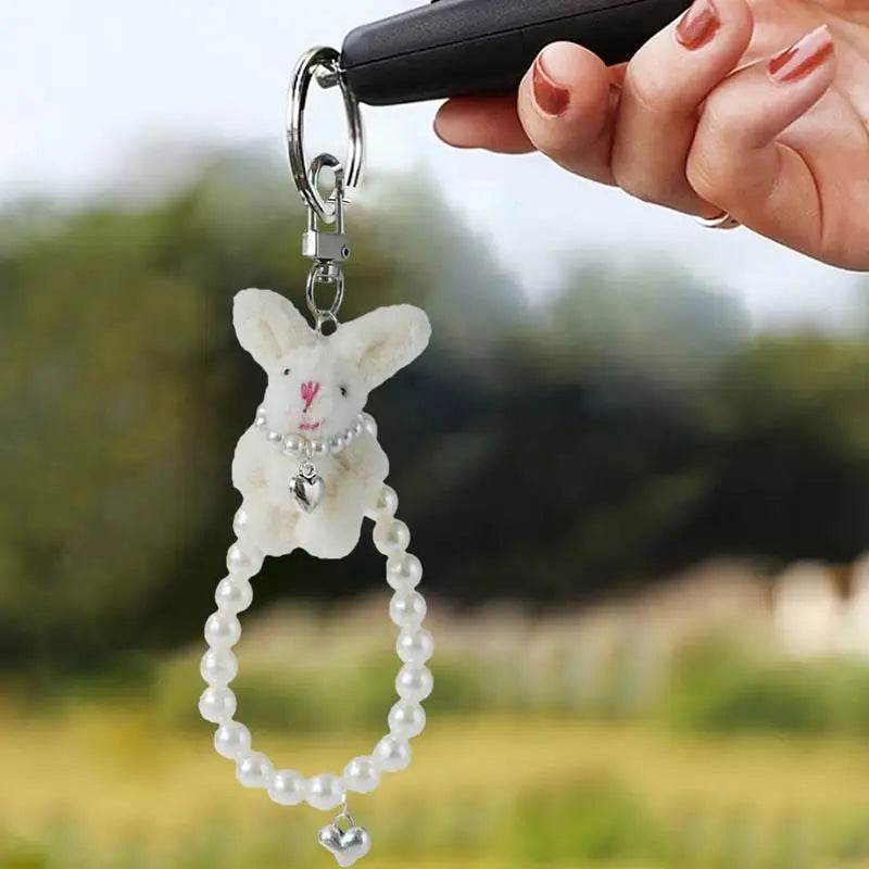 Kawaii Plush Bunny Keychain Pendant - Creative Wristlet and Backpack Accessory - ToylandEU