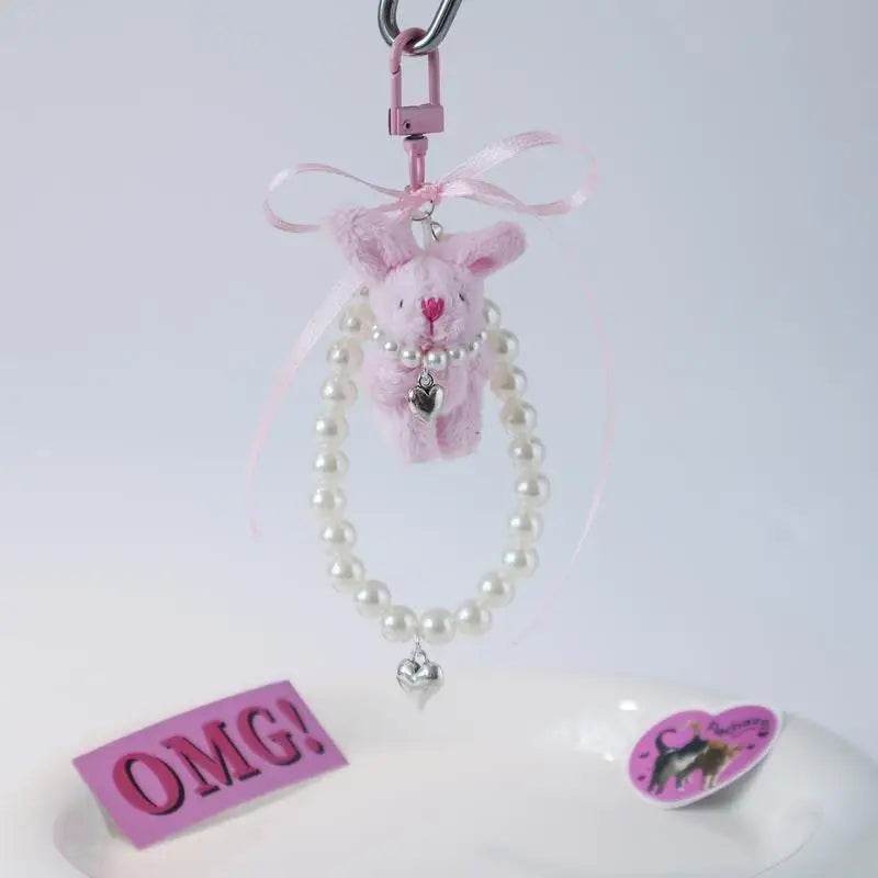 Kawaii Plush Bunny Keychain Pendant - Creative Wristlet and Backpack Accessory - ToylandEU