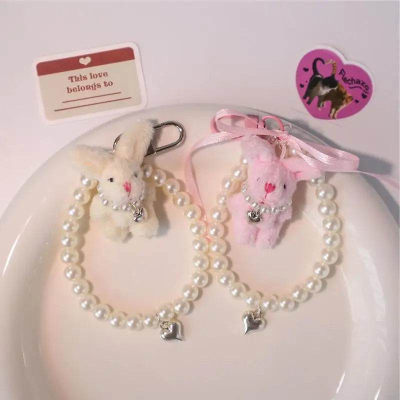 Kawaii Plush Bunny Keychain Pendant - Creative Wristlet and Backpack Accessory - ToylandEU