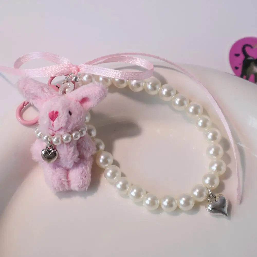 Kawaii Plush Bunny Keychain Pendant - Creative Wristlet and Backpack Accessory - ToylandEU