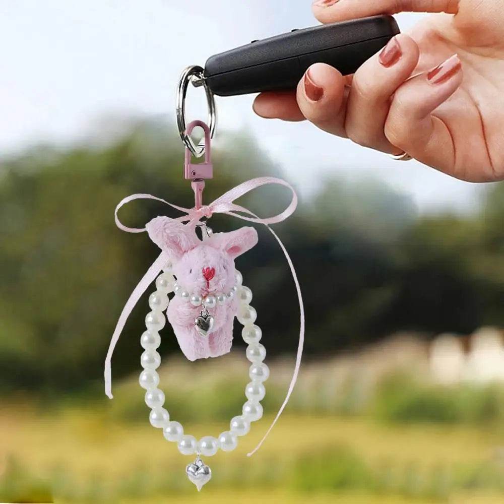 Kawaii Plush Bunny Keychain Pendant - Creative Wristlet and Backpack Accessory - ToylandEU