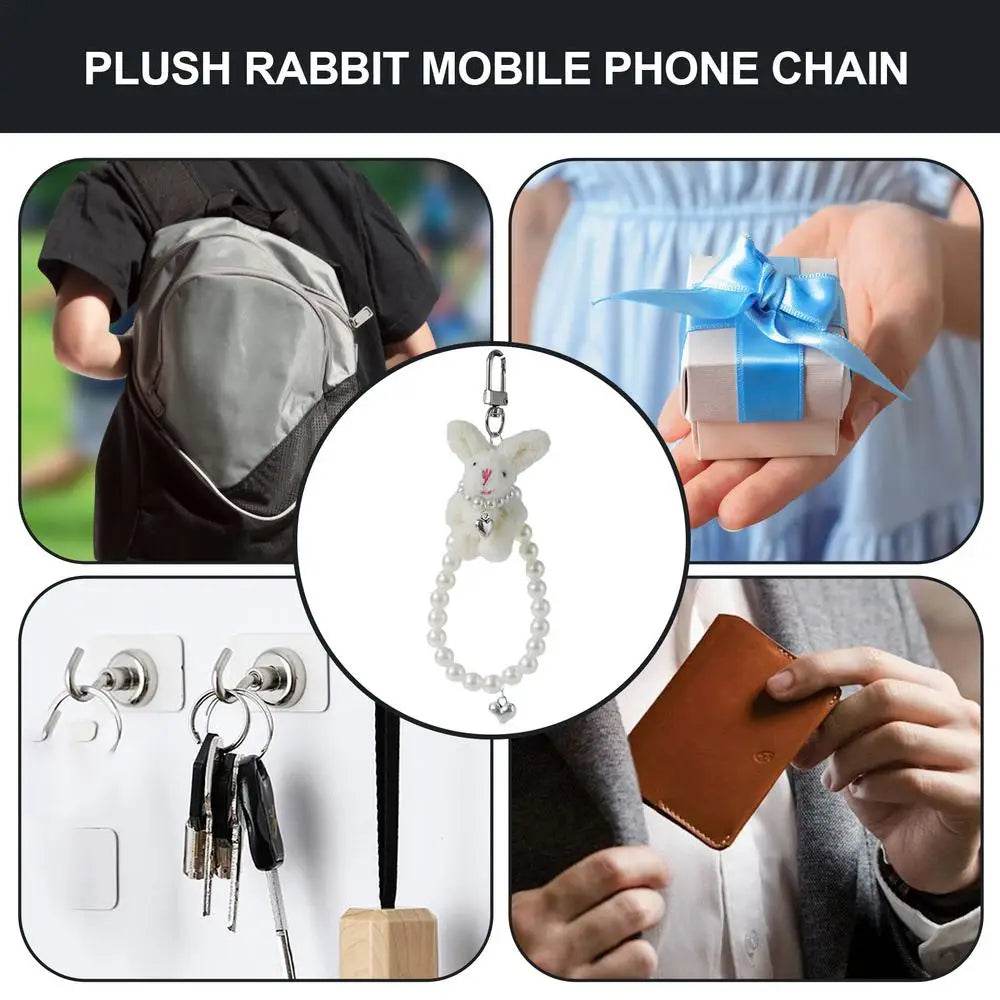 Kawaii Plush Bunny Keychain Pendant - Creative Wristlet and Backpack Accessory - ToylandEU