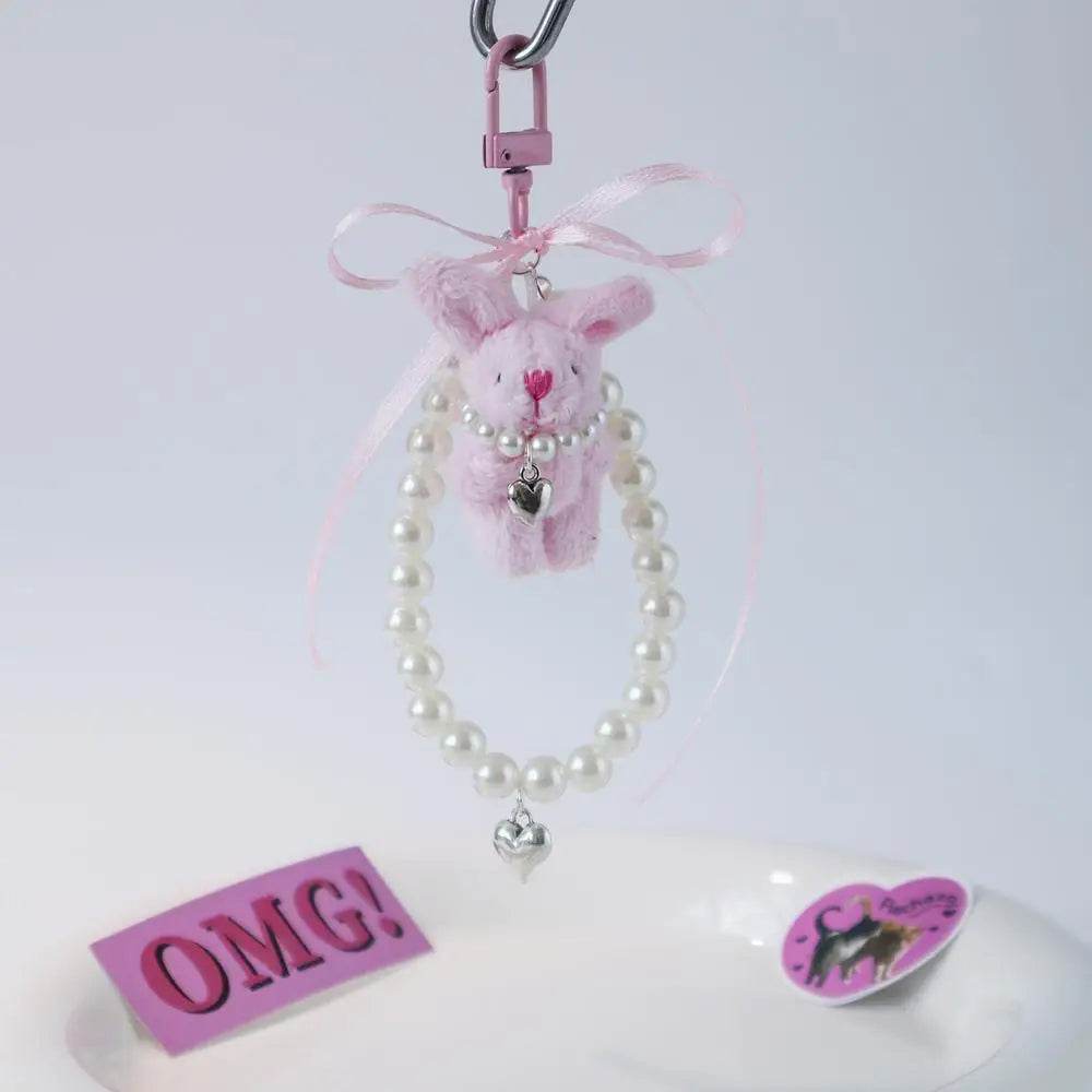 Kawaii Plush Bunny Keychain Pendant - Creative Wristlet and Backpack Accessory - ToylandEU