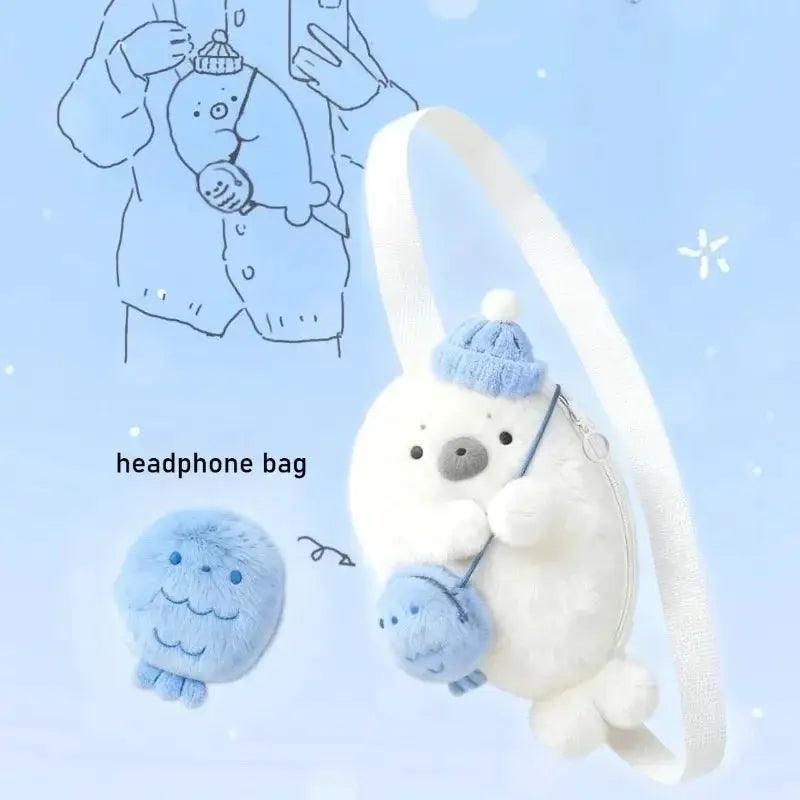  Kawaii Plush Seal Backpack Unisex Soft Comfort Strap -  ToylandEU™