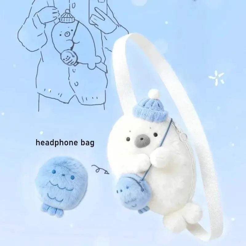 Kawaii Plush Seal Backpack With Soft Comfort Strap - ToylandEU