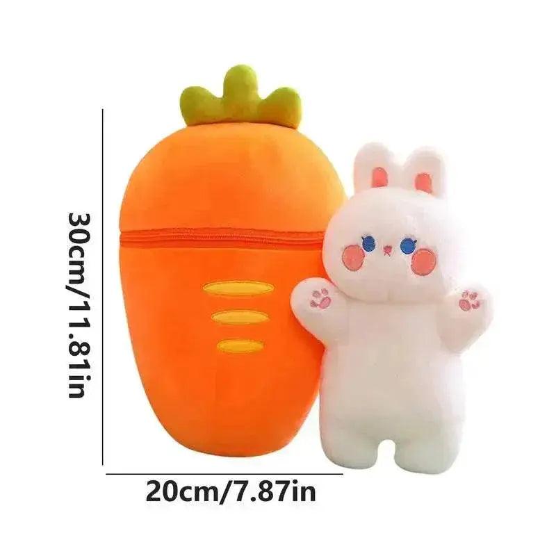  Kawaii Reversible Bunny Plush Pillow – Soft Strawberry & Pig Companion -  ToylandEU™