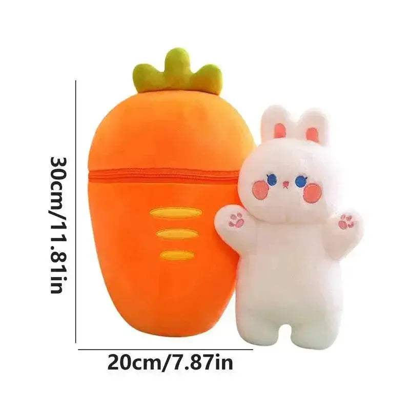  Kawaii Reversible Bunny Plush Pillow – Soft Strawberry & Pig Companion -  ToylandEU™