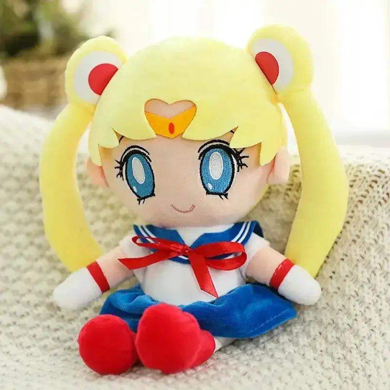 Kawaii Sailor Moon Plush Toy, Moon Cat Moon Hare Cute Girl Heart Filled Anime Doll Bedroom Decoration 25CM - ToylandEU