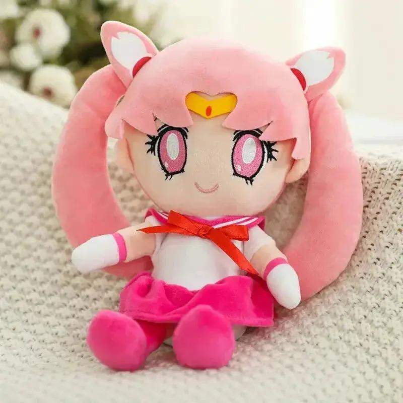 Kawaii Sailor Moon Plush Toy, Moon Cat Moon Hare Cute Girl Heart Filled Anime Doll Bedroom Decoration 25CM - ToylandEU