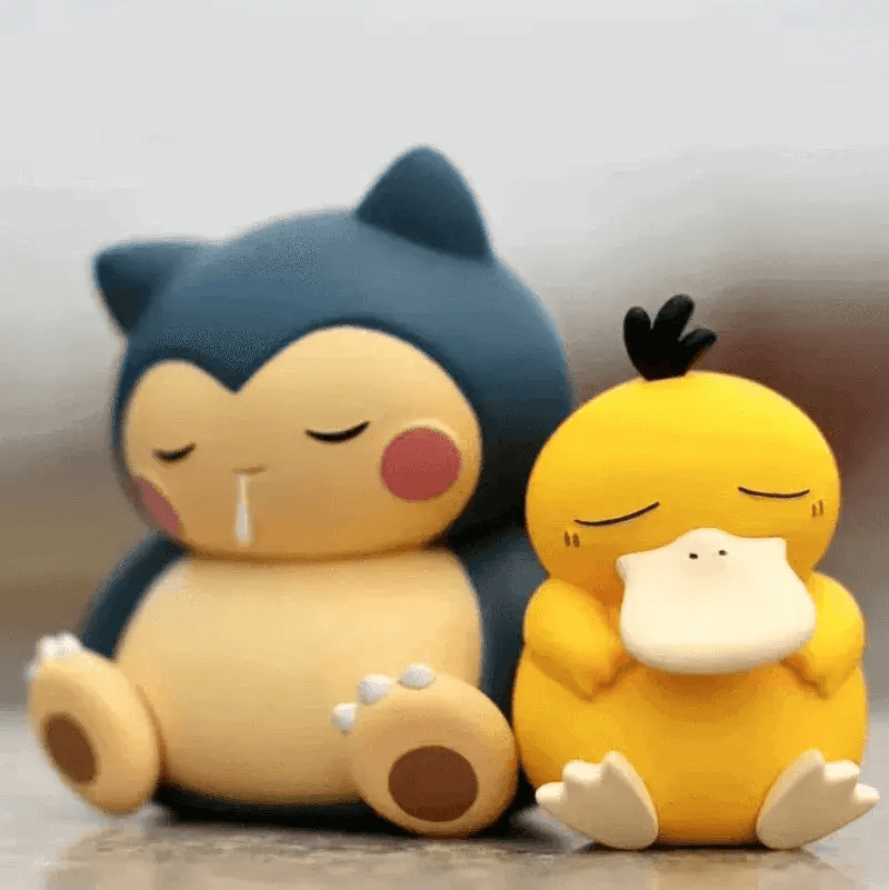 Kawaii Sleeping Snorlax, Gonbe, Psyduck Pokemon Anime Figure Set - ToylandEU