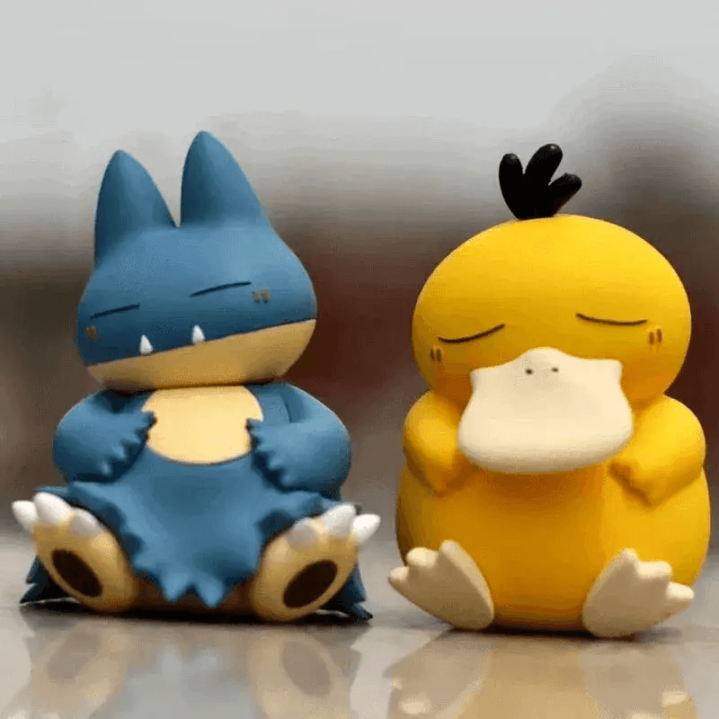Kawaii Sleeping Snorlax, Gonbe, Psyduck Pokemon Anime Figure Set - ToylandEU