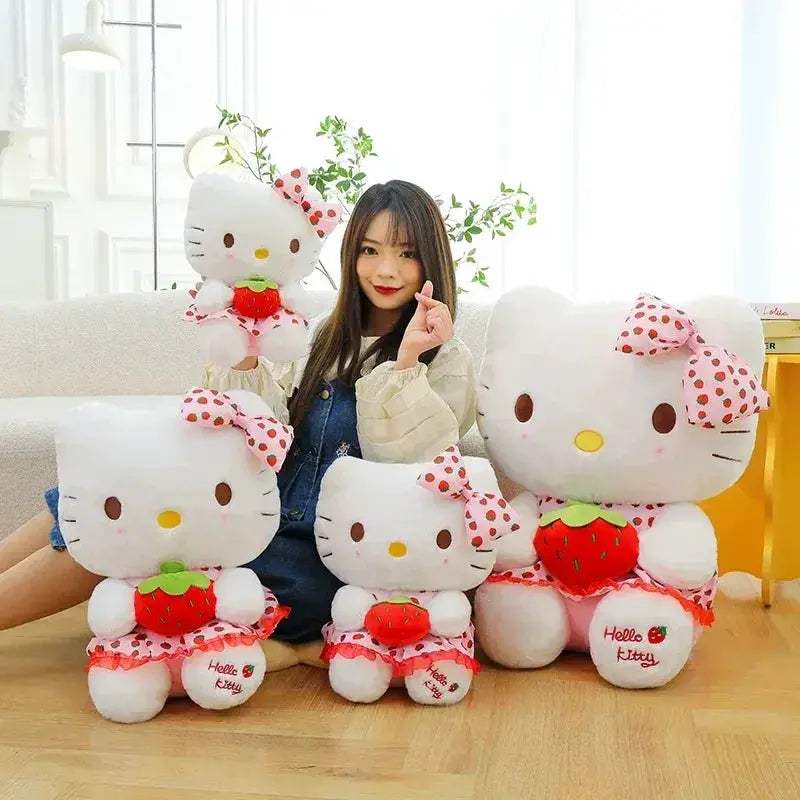 Kawaii Strawberry Kitty Plush Toy For Cozy Sleep And Decor - ToylandEU