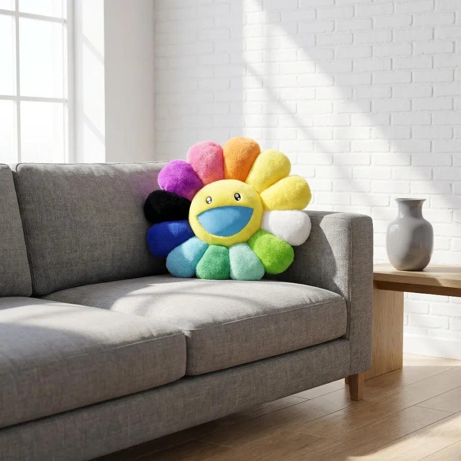  Kawaii Sunflower Cushion | Rainbow Design | Toylandeu™ 