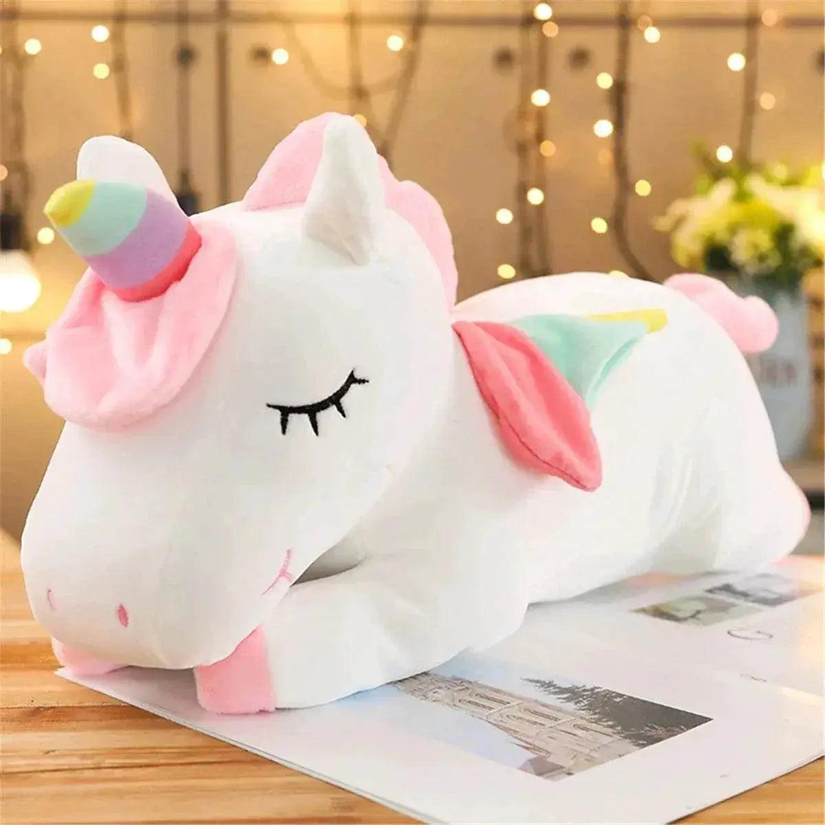  Kawaii Unicorn Plush Toy  Soft Stuffed White Pink Horse Doll for Kids  -  ToylandEU™