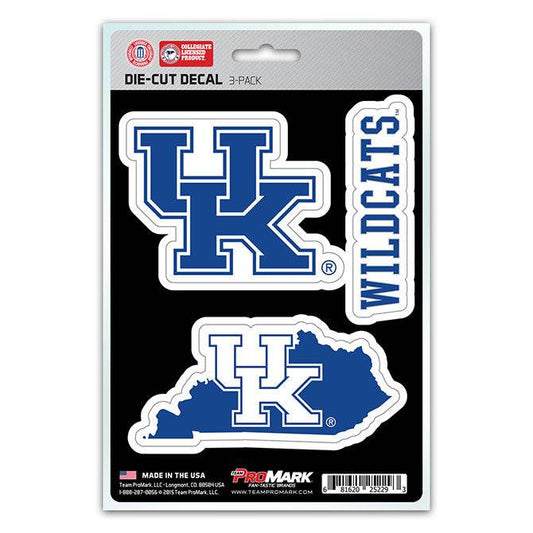 Kentucky Wildcats Die Cut Decal Premium Clear Vinyl 3 Pack - ToylandEU