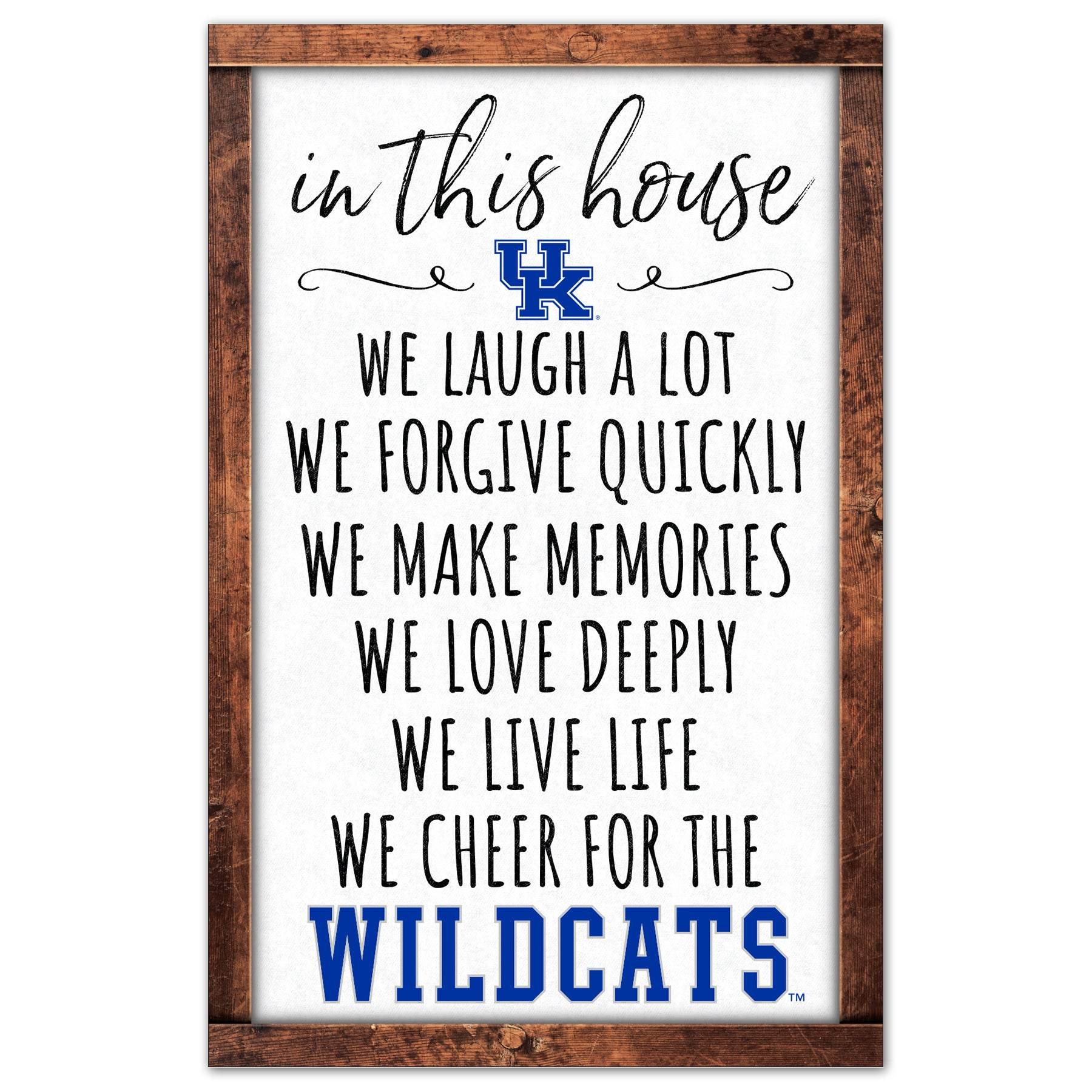 Kentucky Wildcats Sign 11x17 Wood In This House Wall Decor - ToylandEU