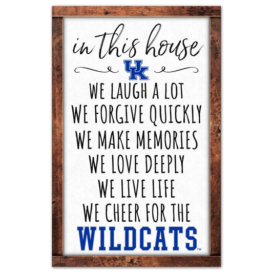 Kentucky Wildcats Sign 11x17 Wood In This House Wall Decor - ToylandEU