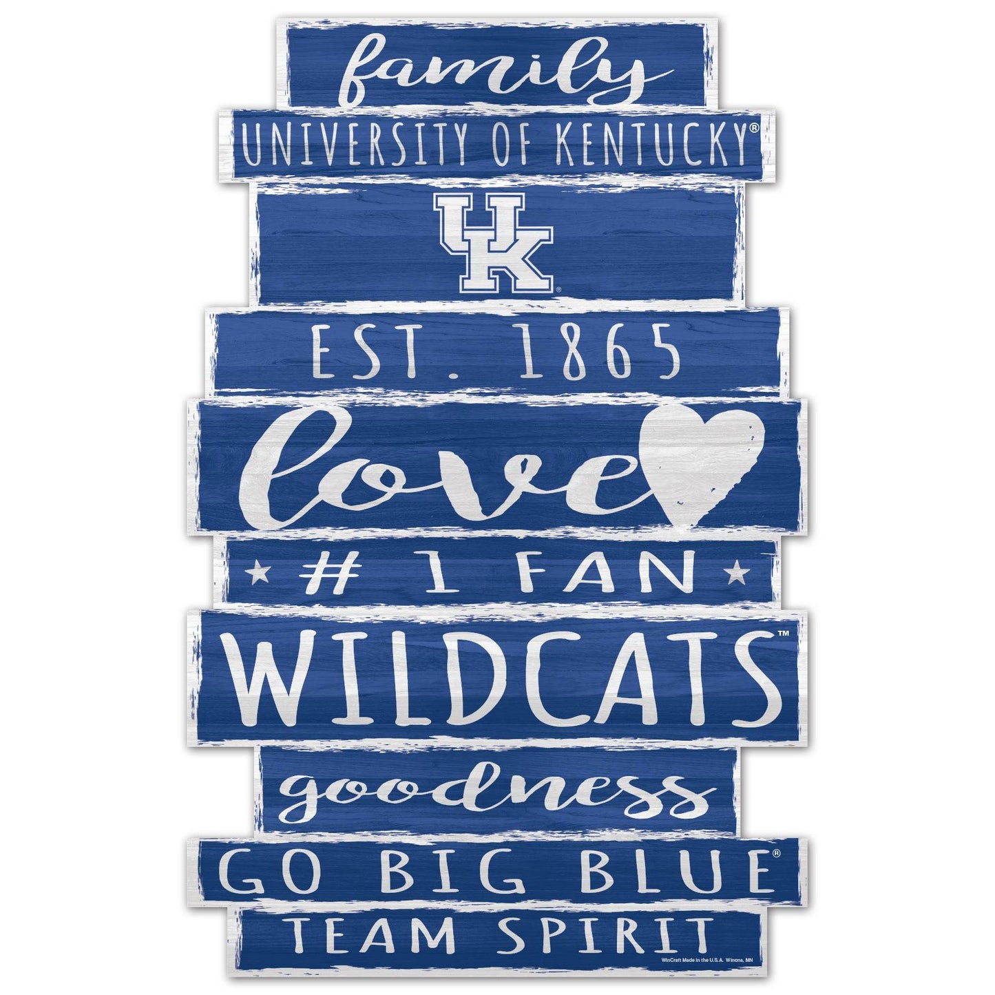 Kentucky Wildcats Wood 11x17 Family Word Sign Decor - ToylandEU