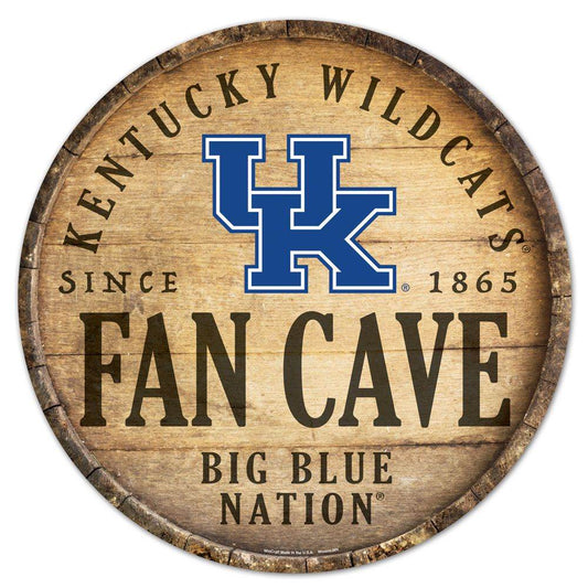 Kentucky Wildcats Wood Sign 14 Inch Round Barrel Top Design - ToylandEU