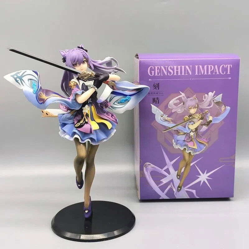 Keqing Figure, Sexy Kawaii Cute Genshin Impact Figurine, Anime Gifts 10 in