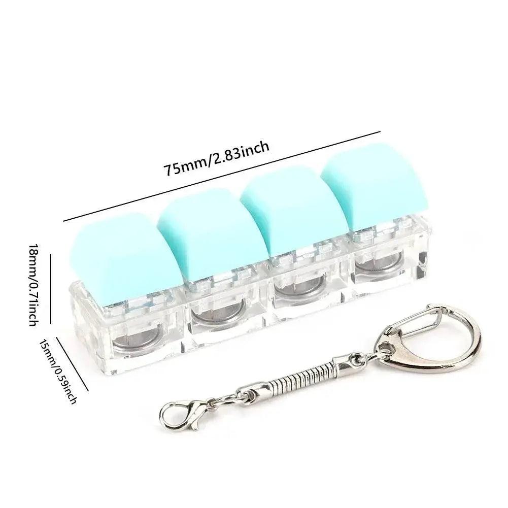  Keyboard Fidget Keychain 4 Keys LED Light Stress Relief Toy -  ToylandEU™