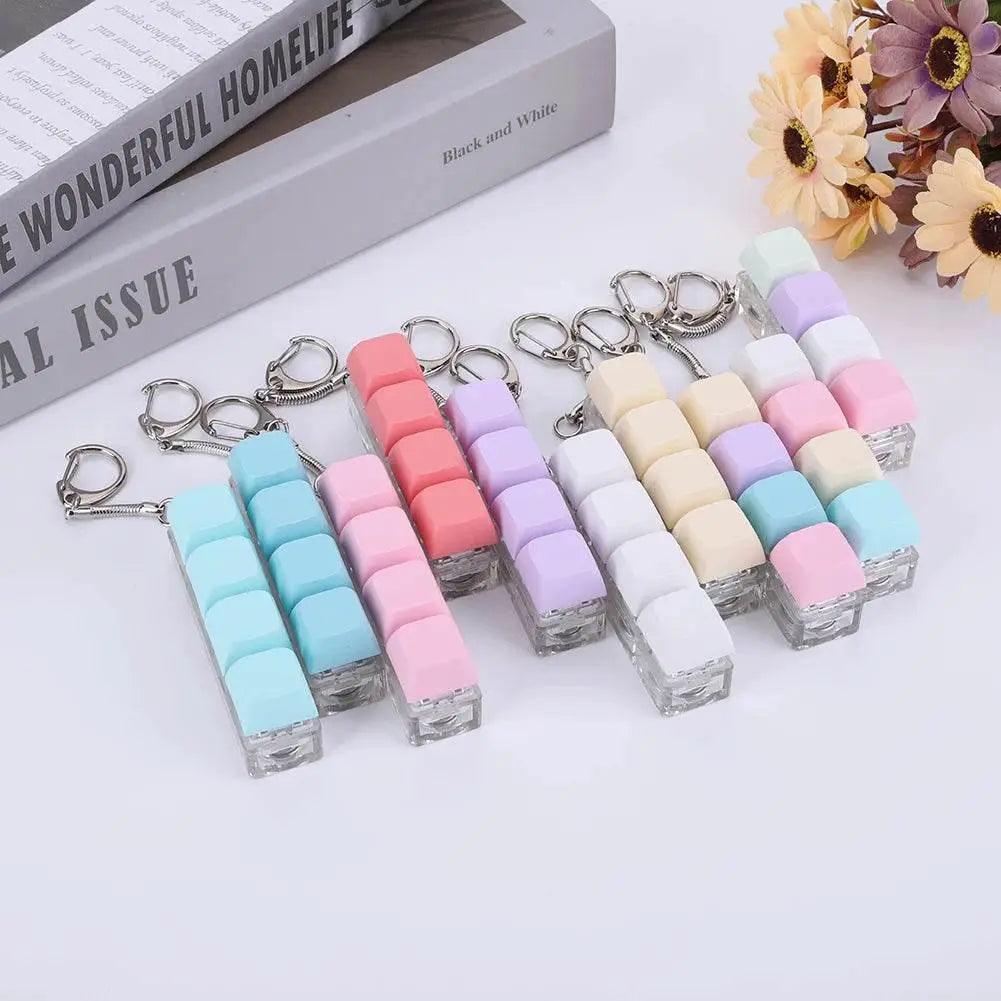  Keyboard Fidget Keychain 4 Keys LED Light Stress Relief Toy -  ToylandEU™