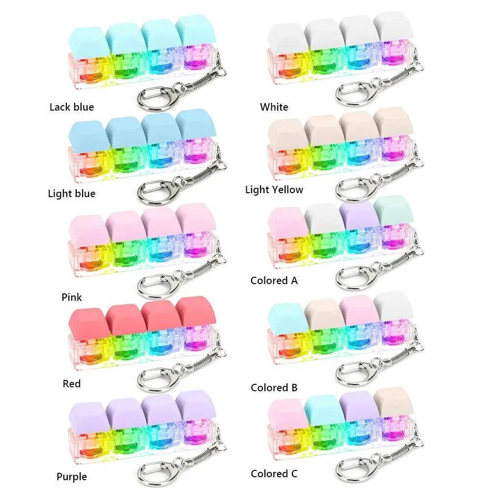  Keyboard Fidget Keychain 4 Keys LED Light Stress Relief Toy -  ToylandEU™