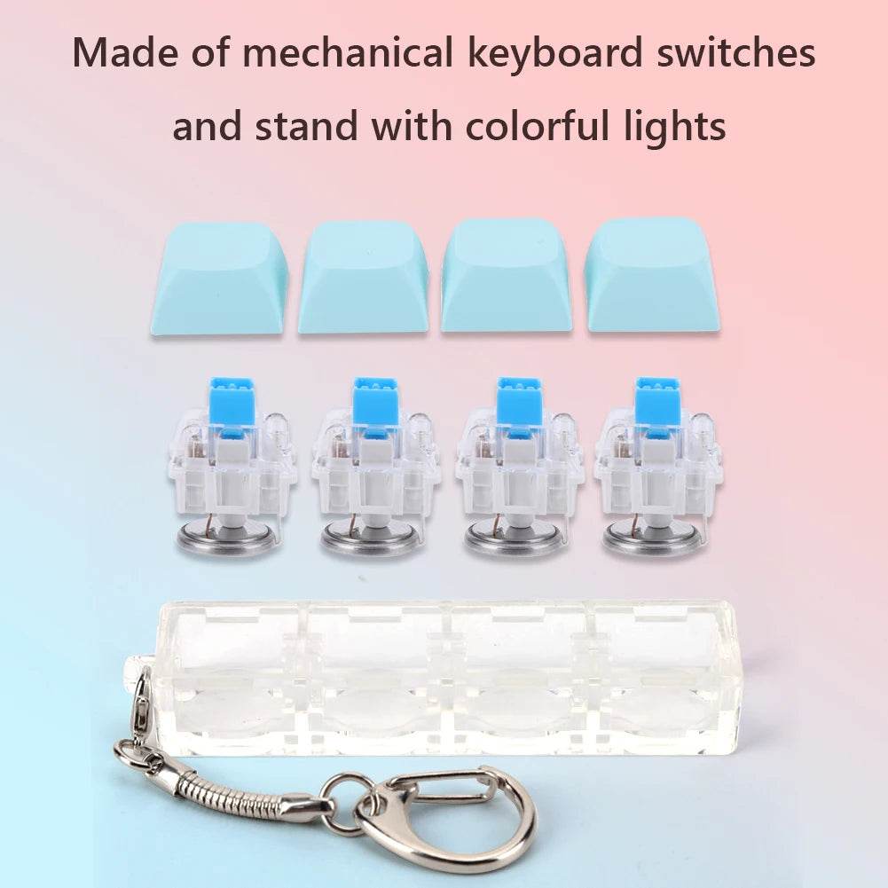 Keyboard Fidget Keychain 4 Keys LED Light Stress Relief Toy - ToylandEU