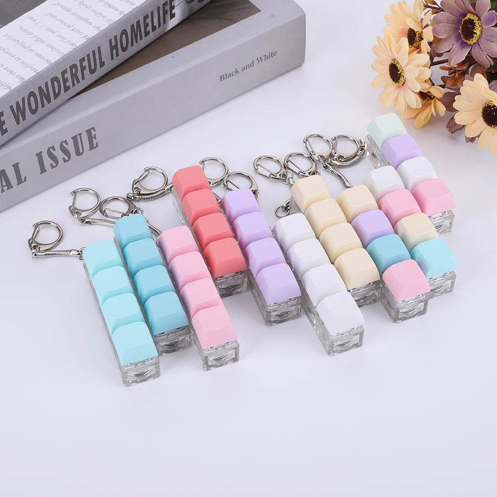 Keyboard Fidget Keychain 4 Keys LED Light Stress Relief Toy - ToylandEU