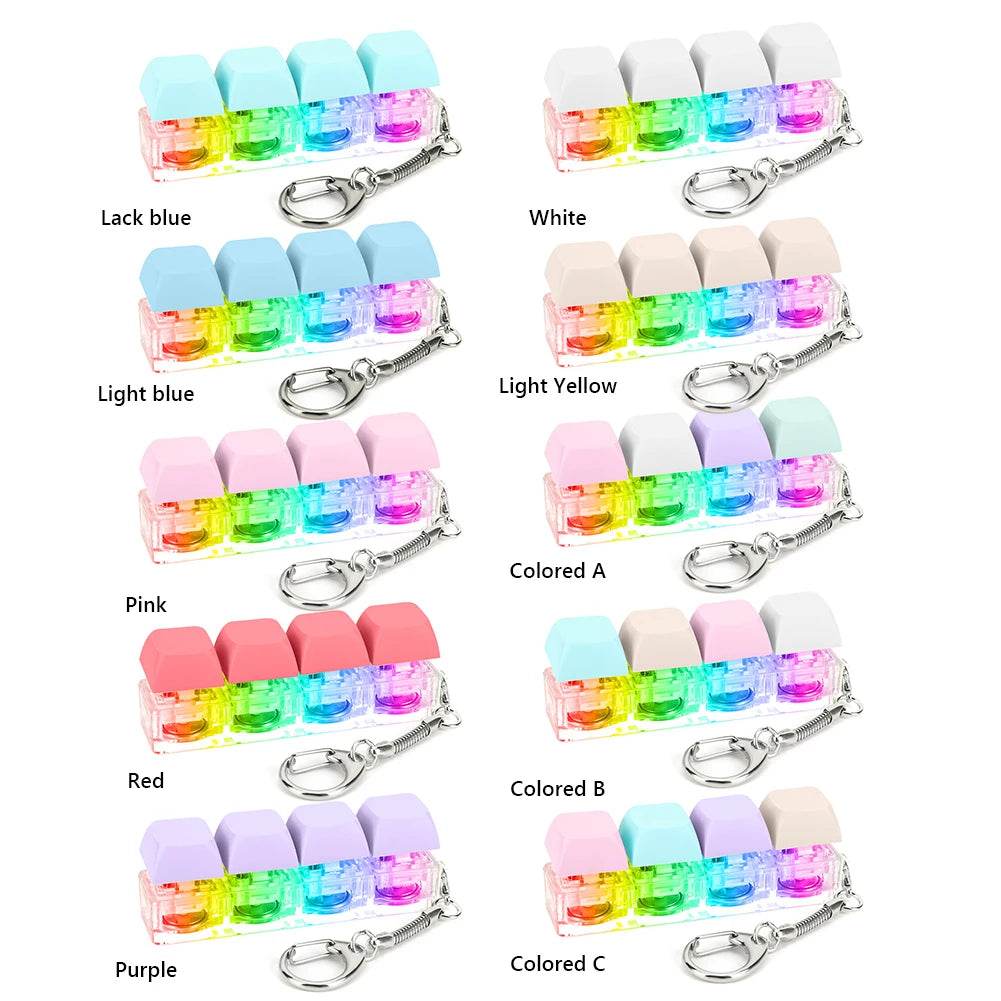 Keyboard Fidget Keychain 4 Keys LED Light Stress Relief Toy - ToylandEU