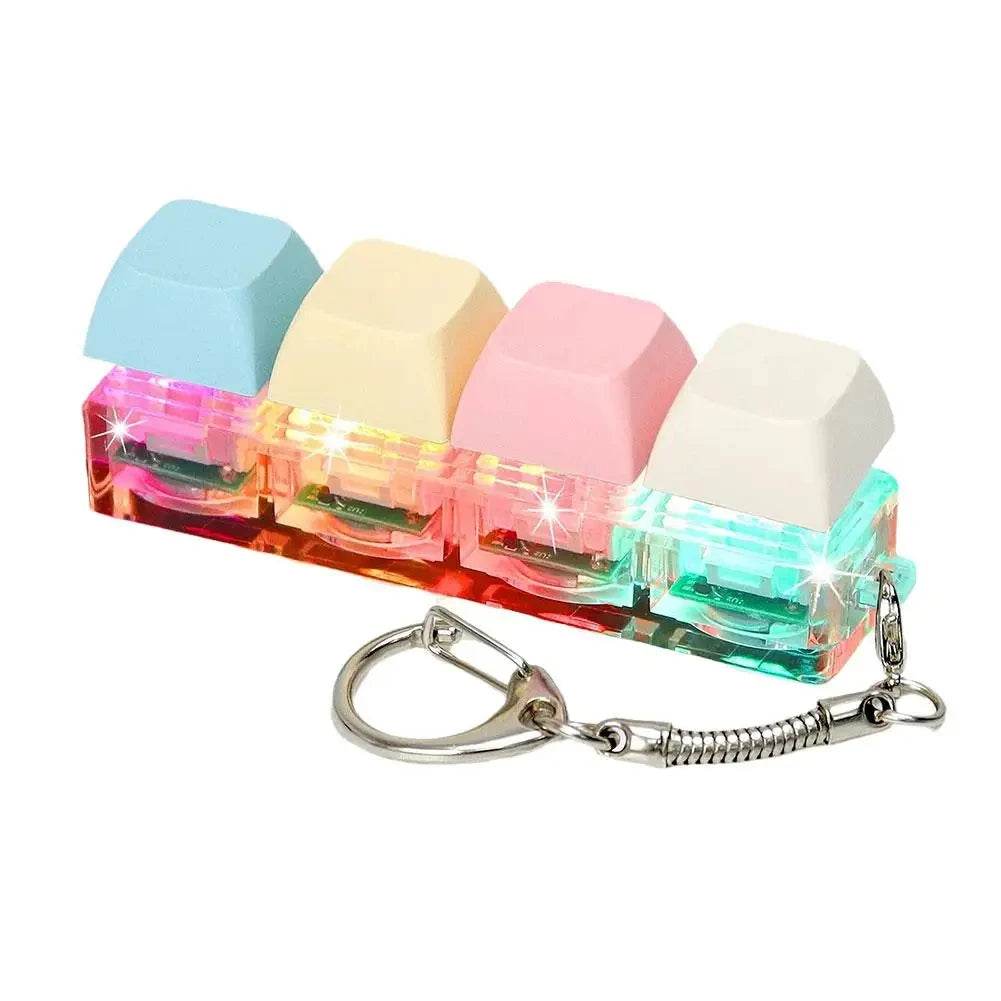 Keyboard Fidget Keychain 4 Keys LED Light Stress Relief Toy - ToylandEU
