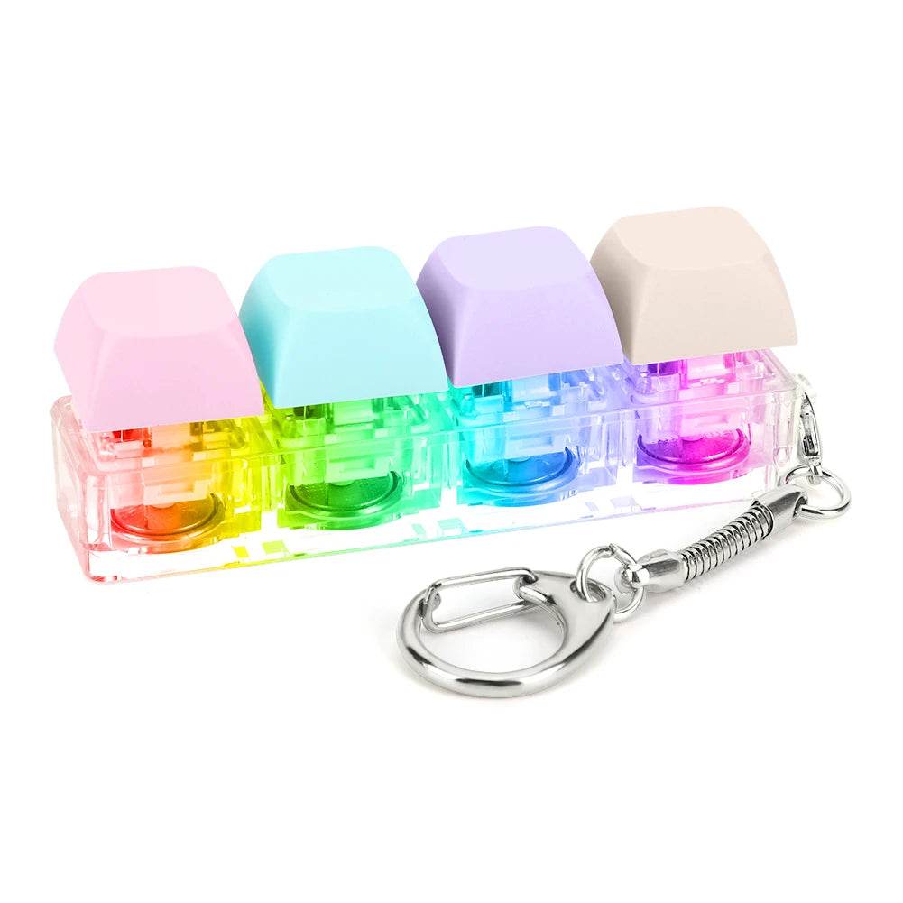 Keyboard Fidget Keychain 4 Keys LED Light Stress Relief Toy - ToylandEU